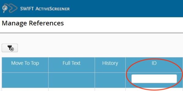 SWIFT-Active Screener Reference ID